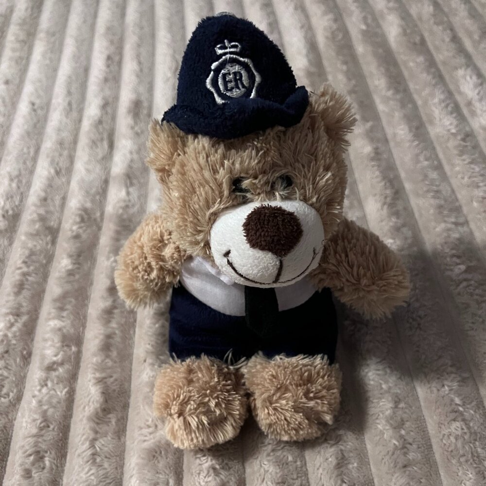 EMBRACE SOFT TOY COLLECTION BRITISH POLICE BEAR PLUSH W/O JACKET-9.5"-EUC!
